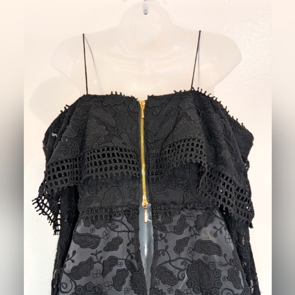 Thurley Whimsigoth Dark Fairy Witchy Feminine Dark Academia Romantic Lace Top 4 - Picture 7 of 10